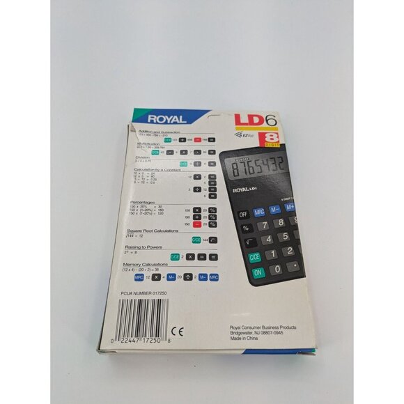 Royal LD6 EZ VUE Calculator 8 Digit‎ Solar and Battery Power w/ Manual - Picture 3 of 7